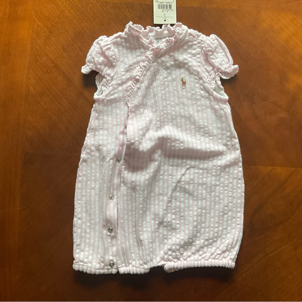 Ralph Lauren Pink Striped Baby Dress